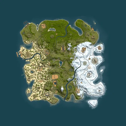Rust map seed 334079754, 4000x4000m top-down preview