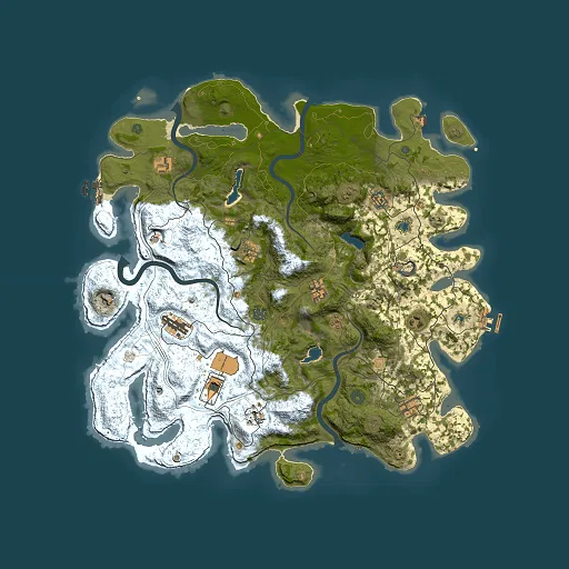 Rust map seed 1057650733, 4500x4500m top-down preview