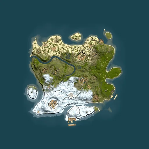 Rust map seed 293898196, 3000x3000m top-down preview