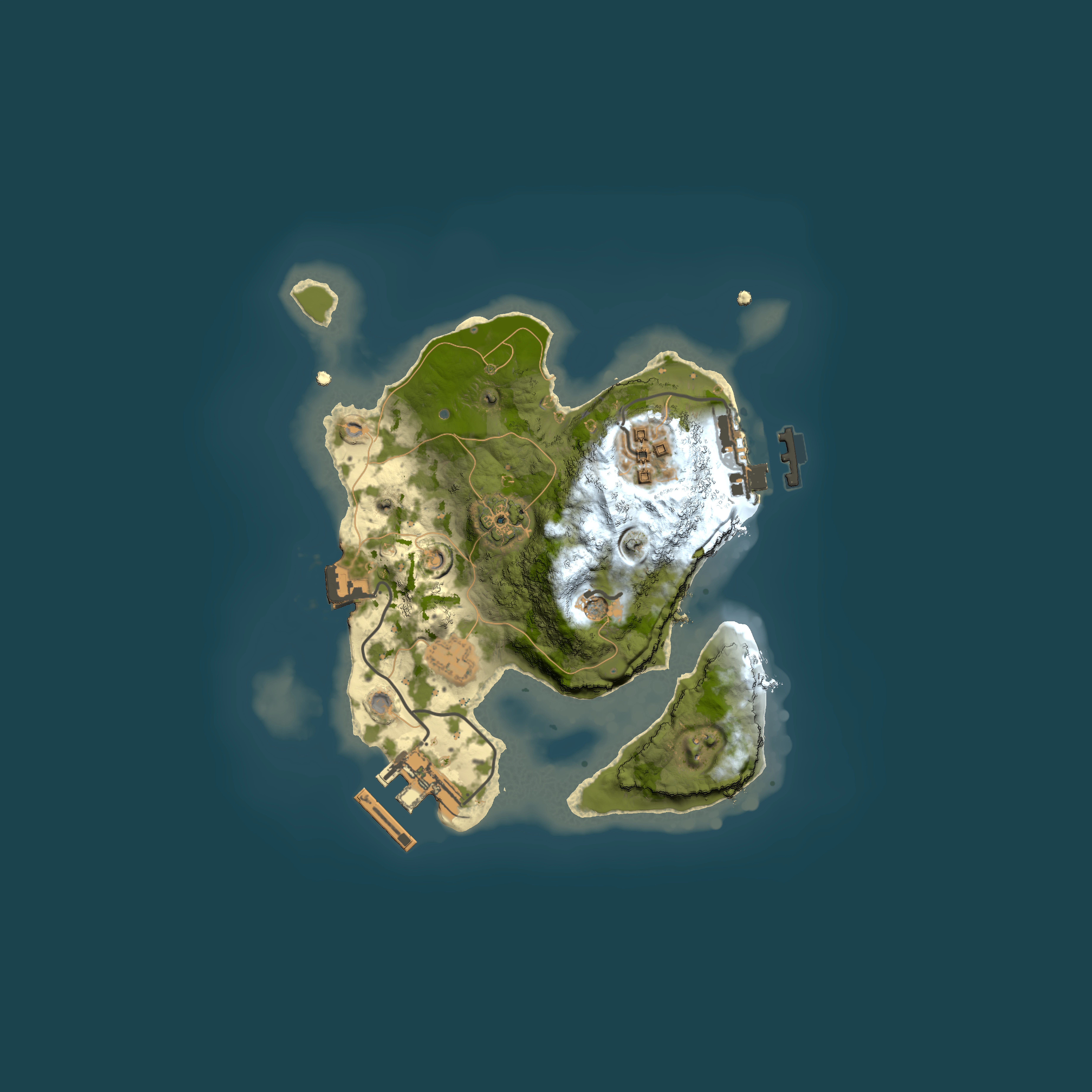 Full top-down render of Rust map seed 354146955, 2000x2000m