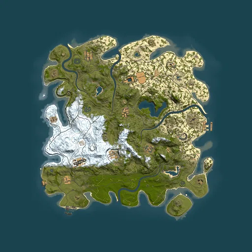 Rust map seed 1466033280, 4500x4500m top-down preview