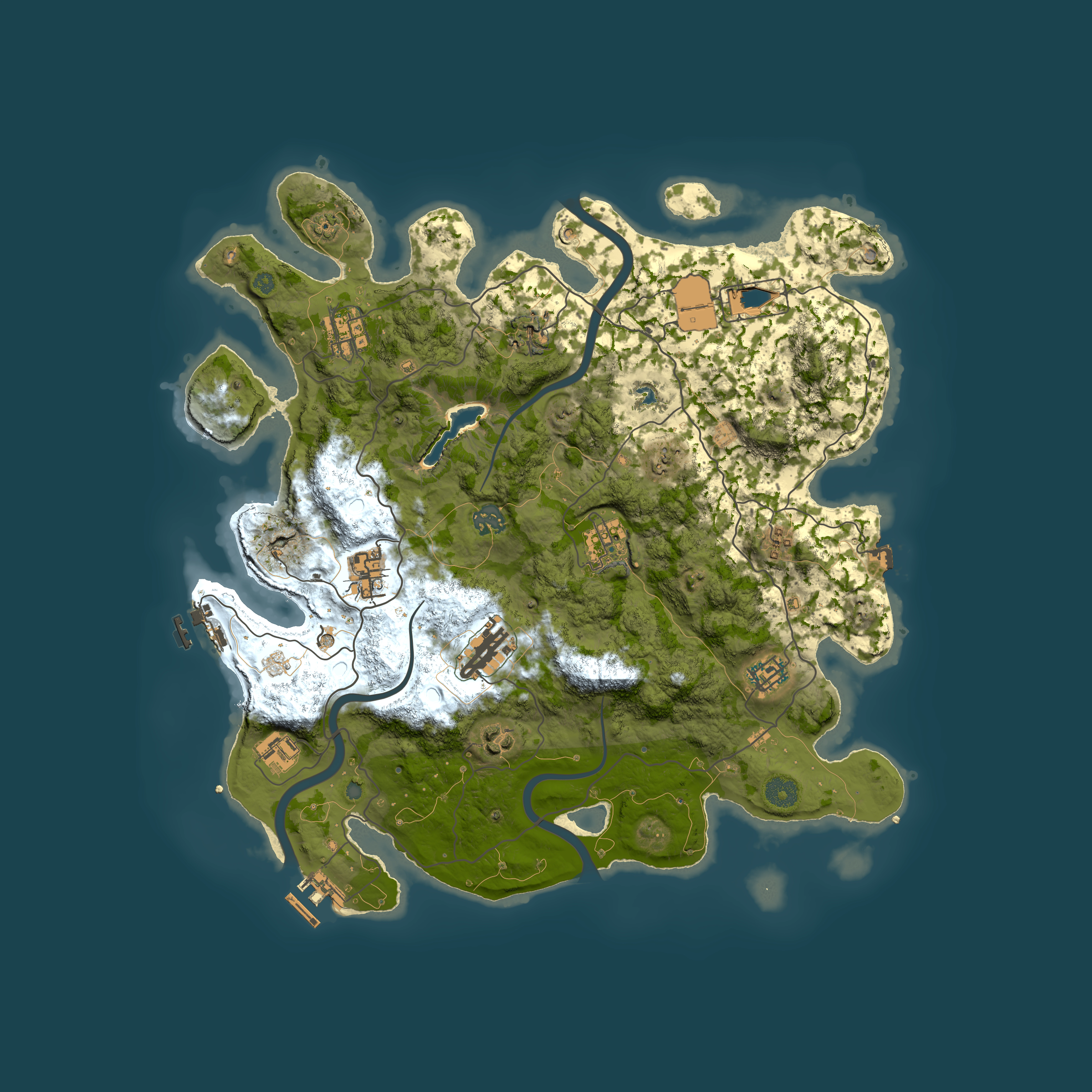 Full top-down render of Rust map seed 495286035, 4000x4000m