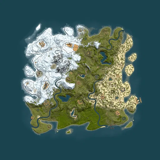 Rust map seed 840199451, 5000x5000m top-down preview