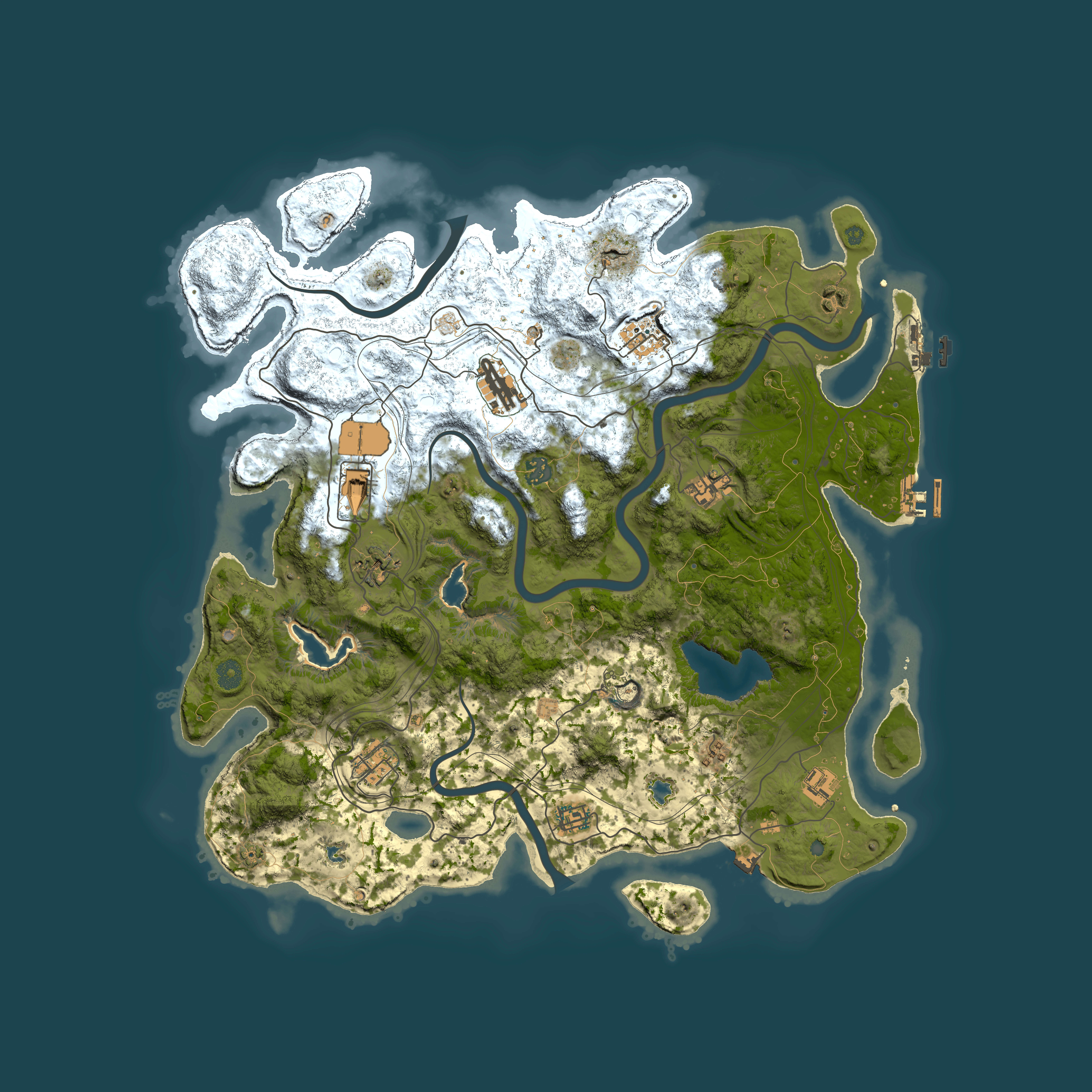 Full top-down render of Rust map seed 36094092, 4500x4500m