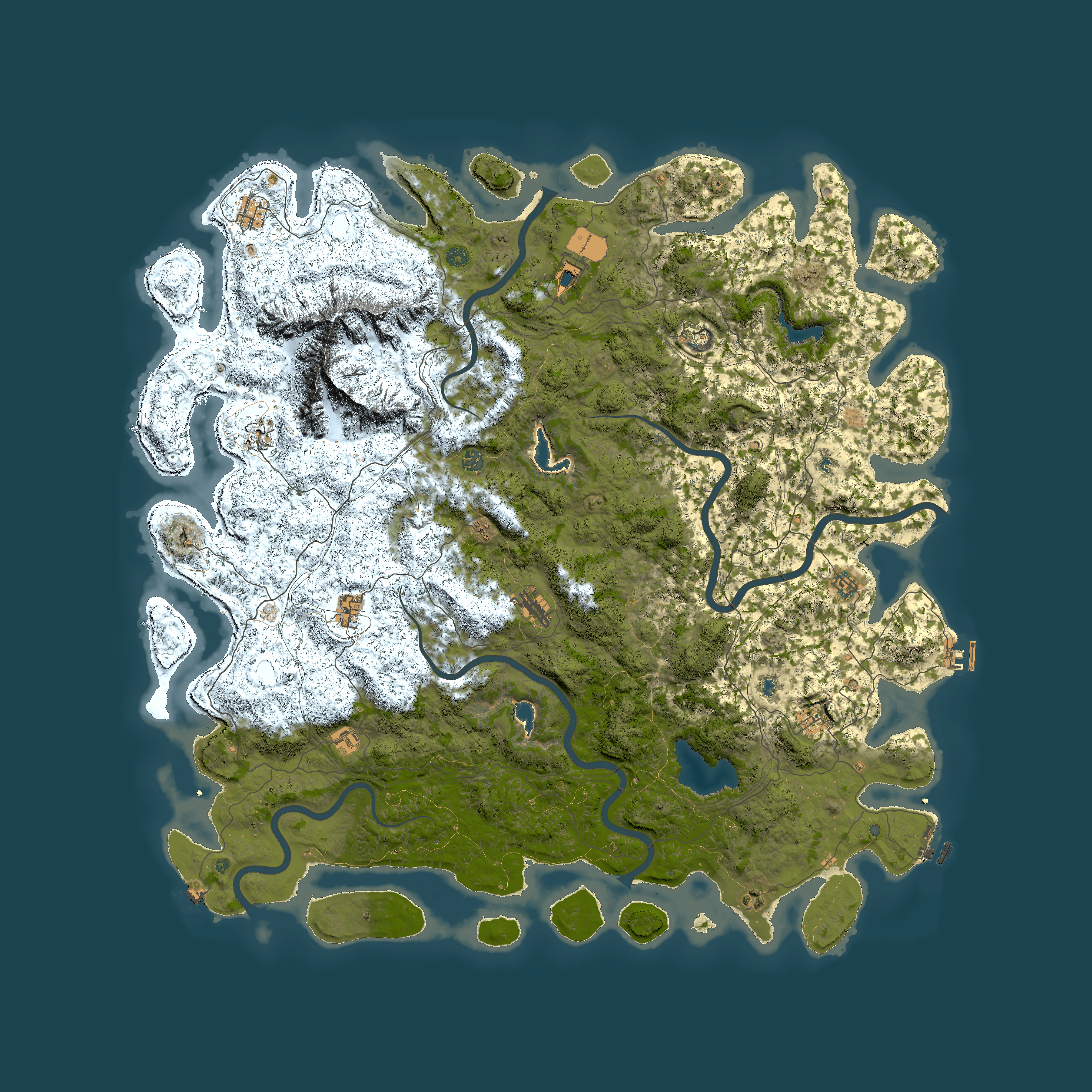 Full top-down render of Rust map seed 1565187619, 6000x6000m