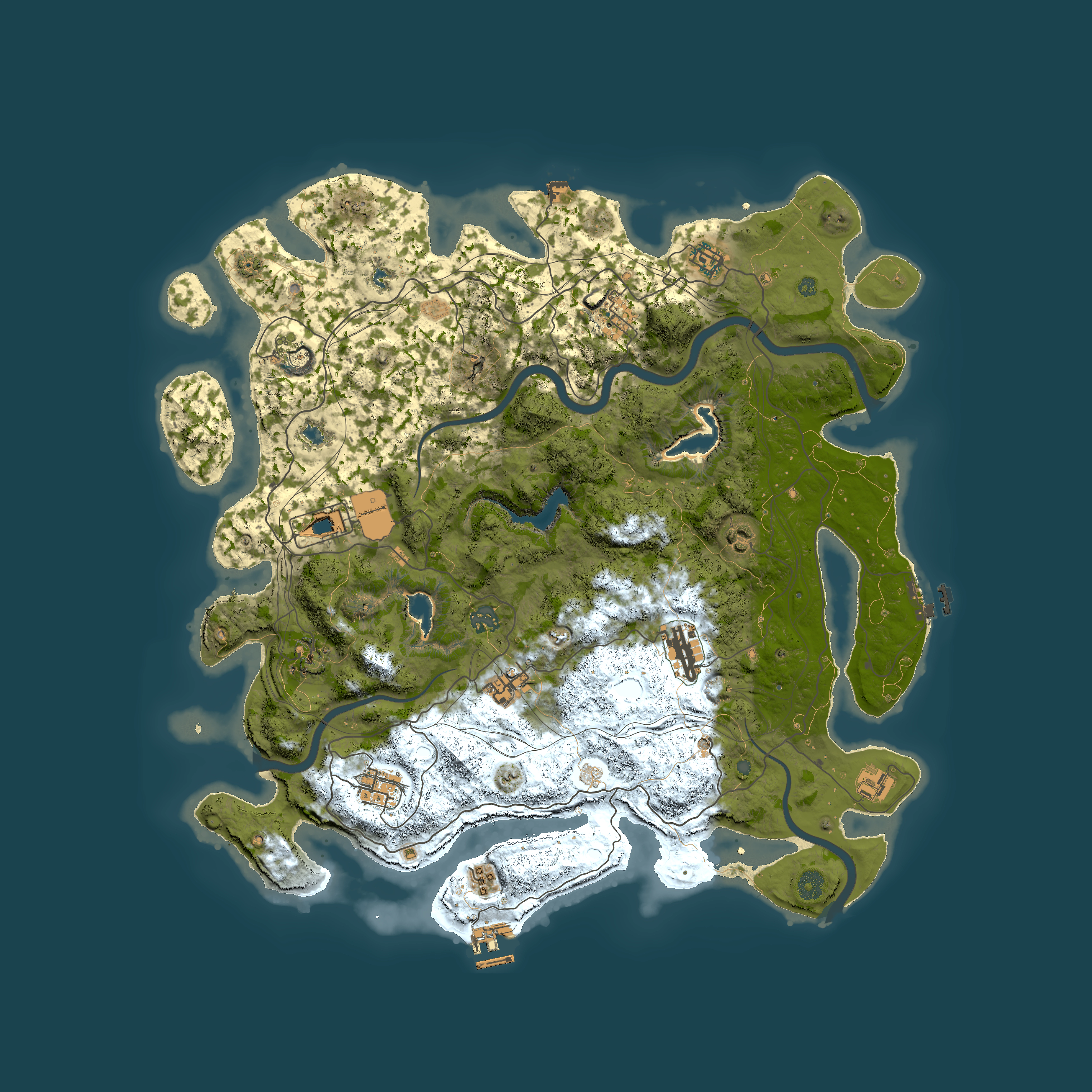 Full top-down render of Rust map seed 1113812486, 4500x4500m