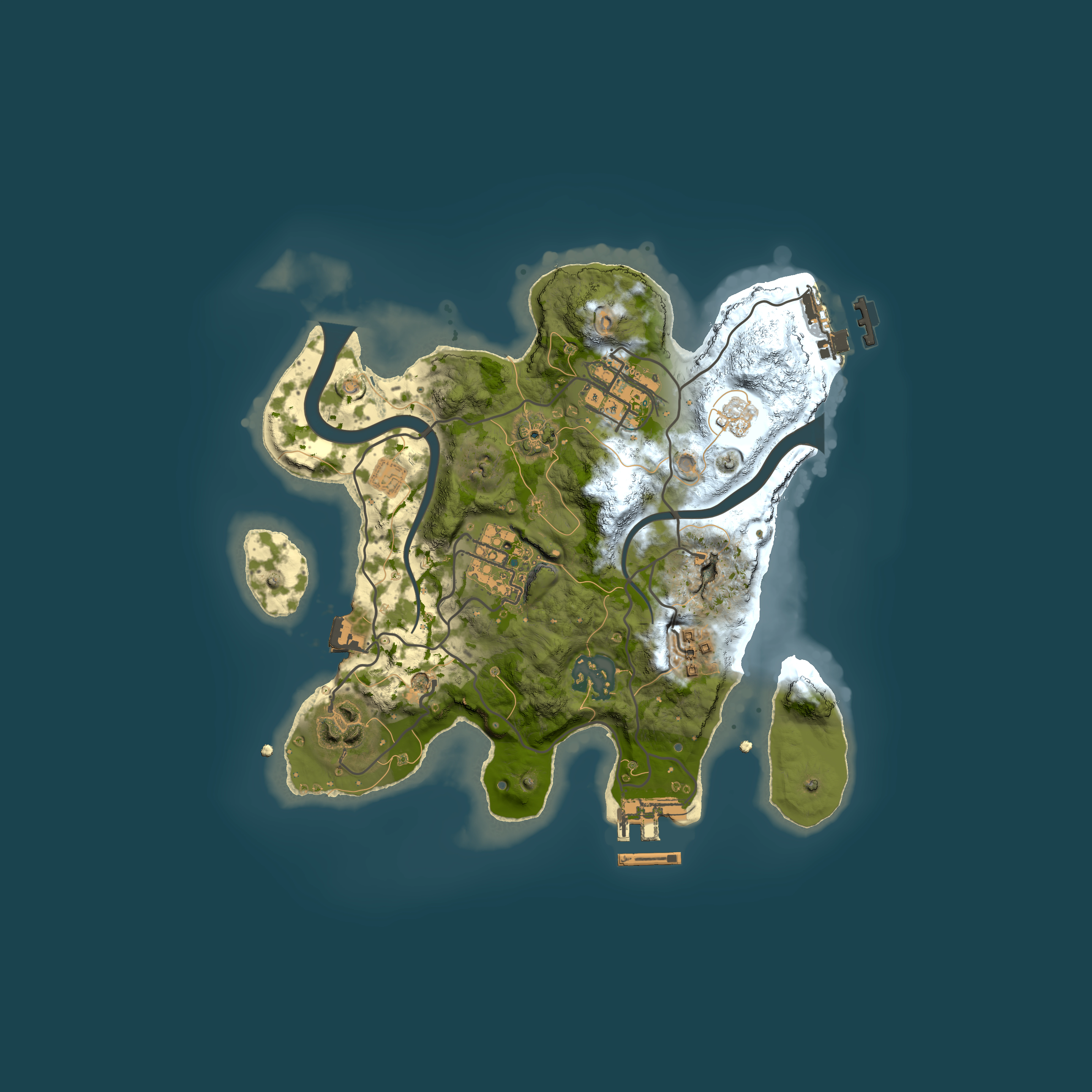 Full top-down render of Rust map seed 721324773, 2500x2500m