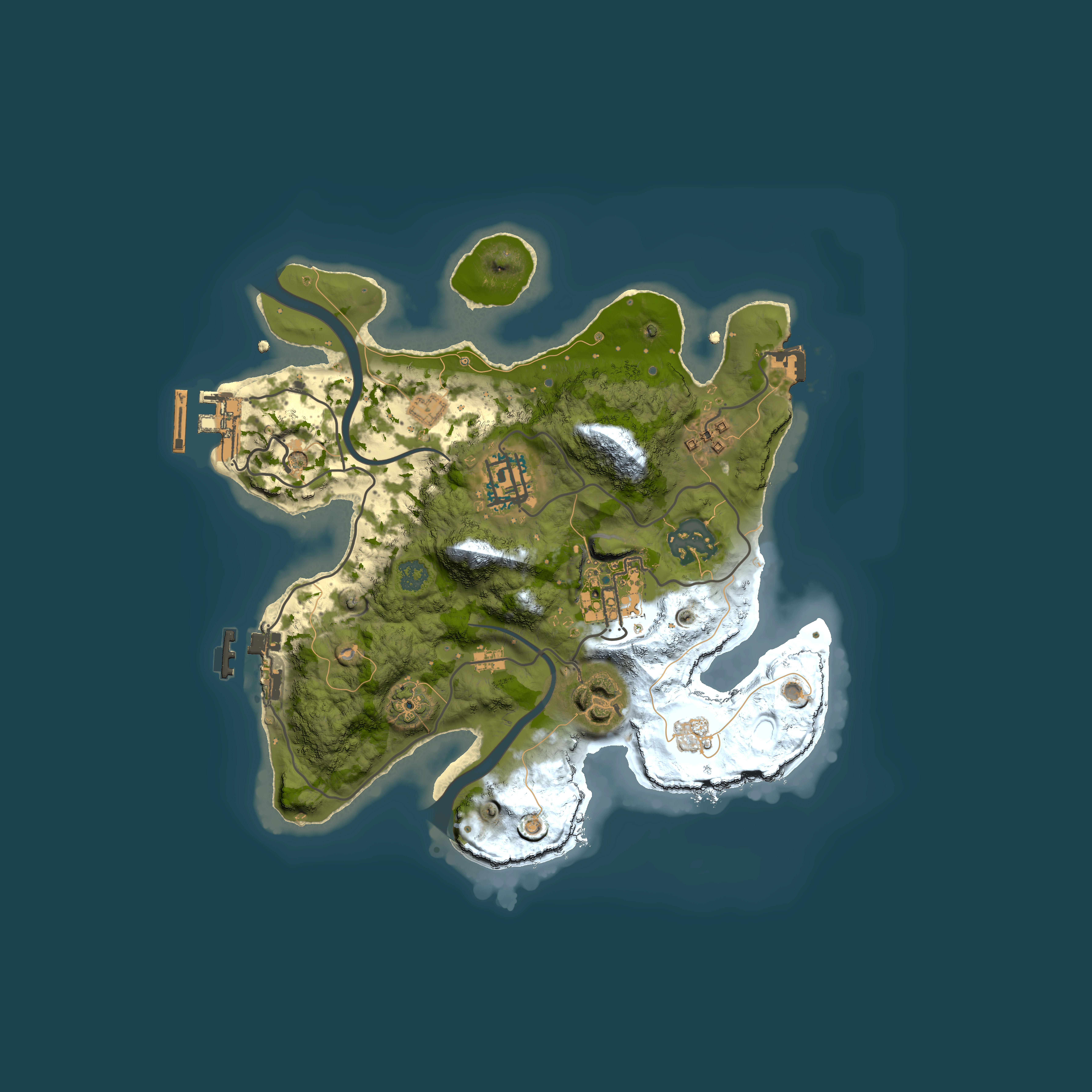 Full top-down render of Rust map seed 1474880906, 2500x2500m
