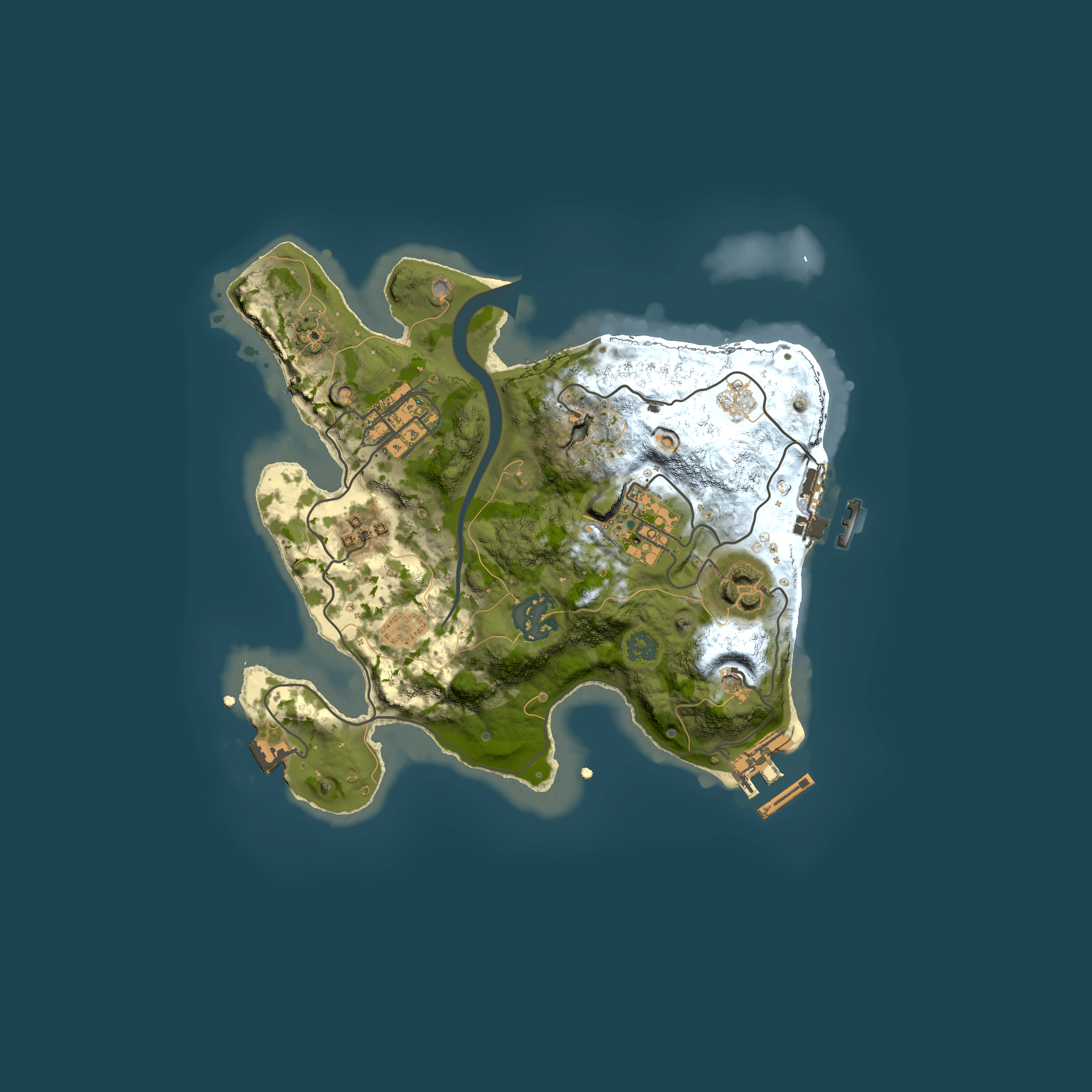 Full top-down render of Rust map seed 2079538753, 2500x2500m