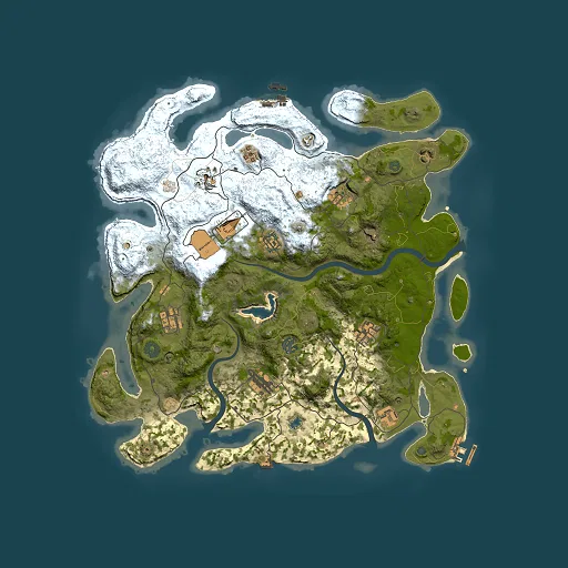 Rust map seed 1476007613, 4000x4000m top-down preview