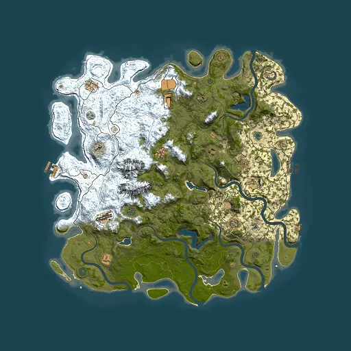 Rust map seed 403266065, 5000x5000m top-down preview