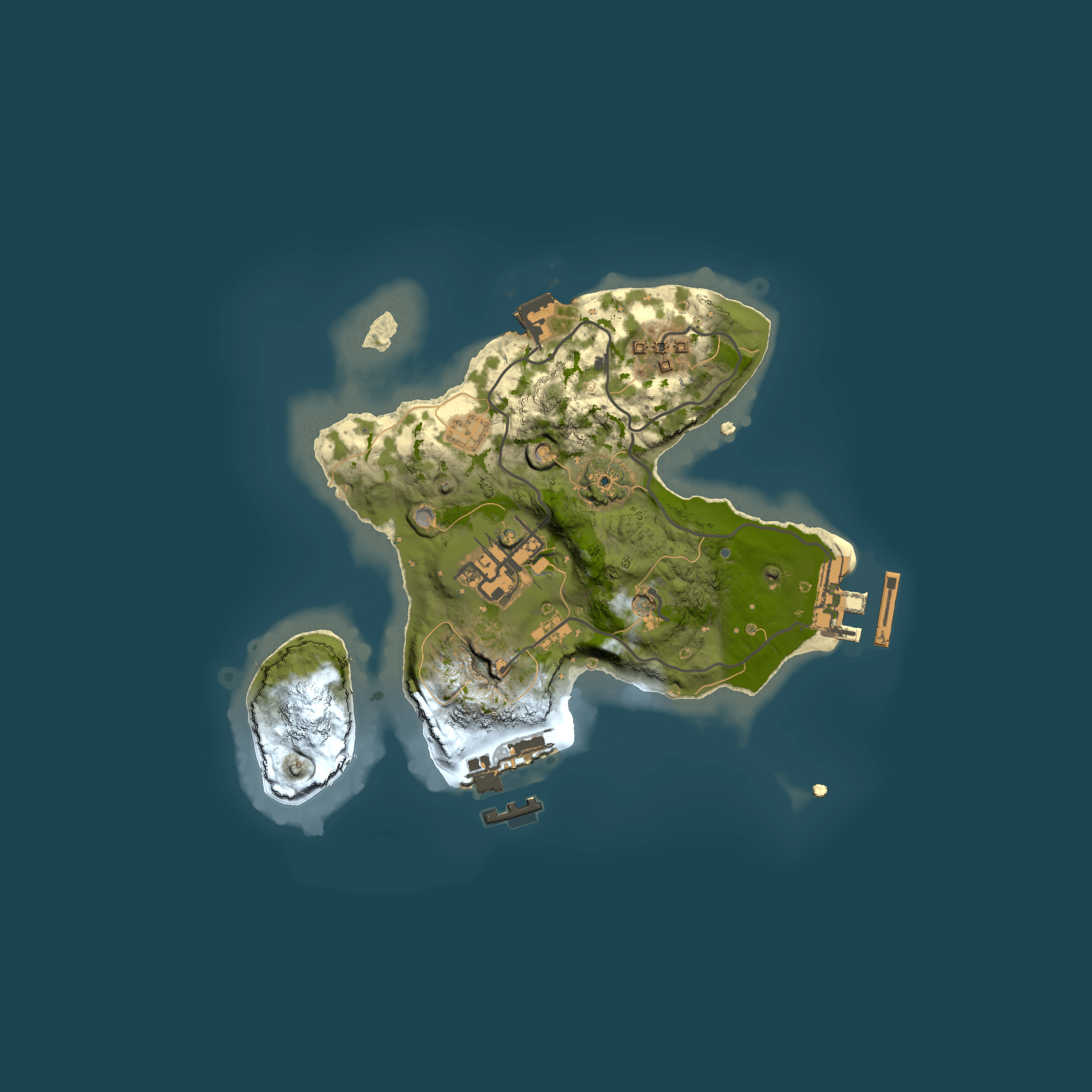 Full top-down render of Rust map seed 869149503, 2000x2000m