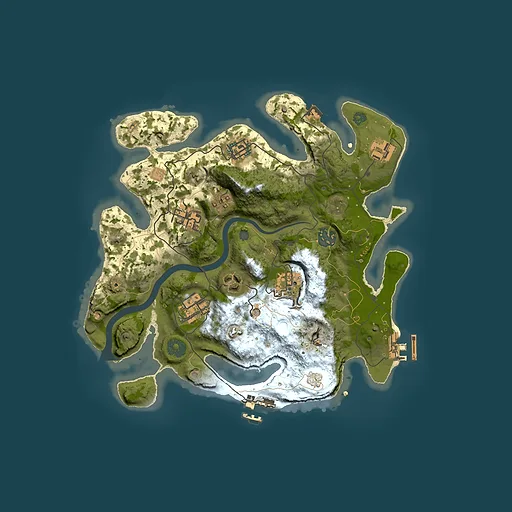 Rust map seed 1040764536, 3000x3000m top-down preview