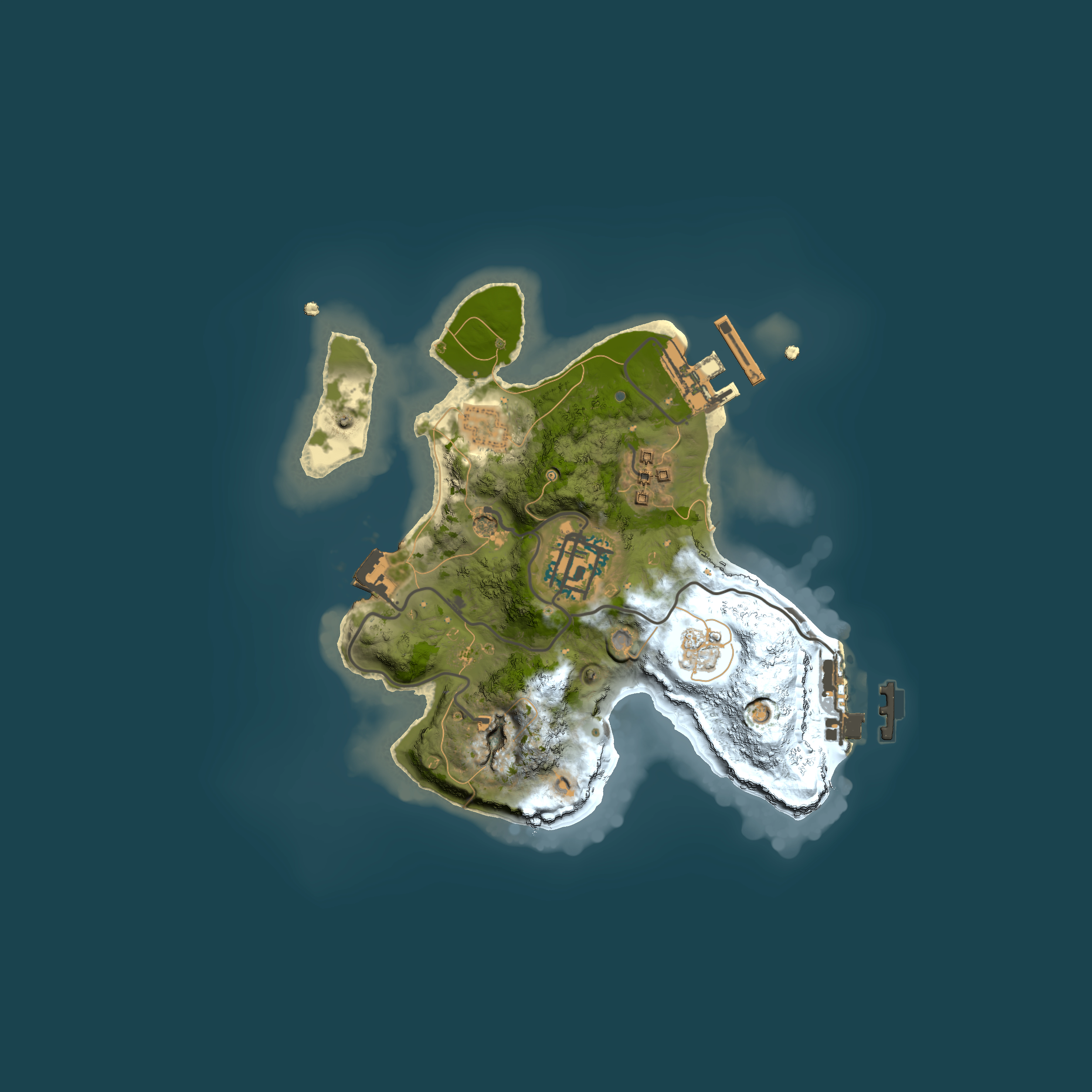 Full top-down render of Rust map seed 2067378621, 2000x2000m