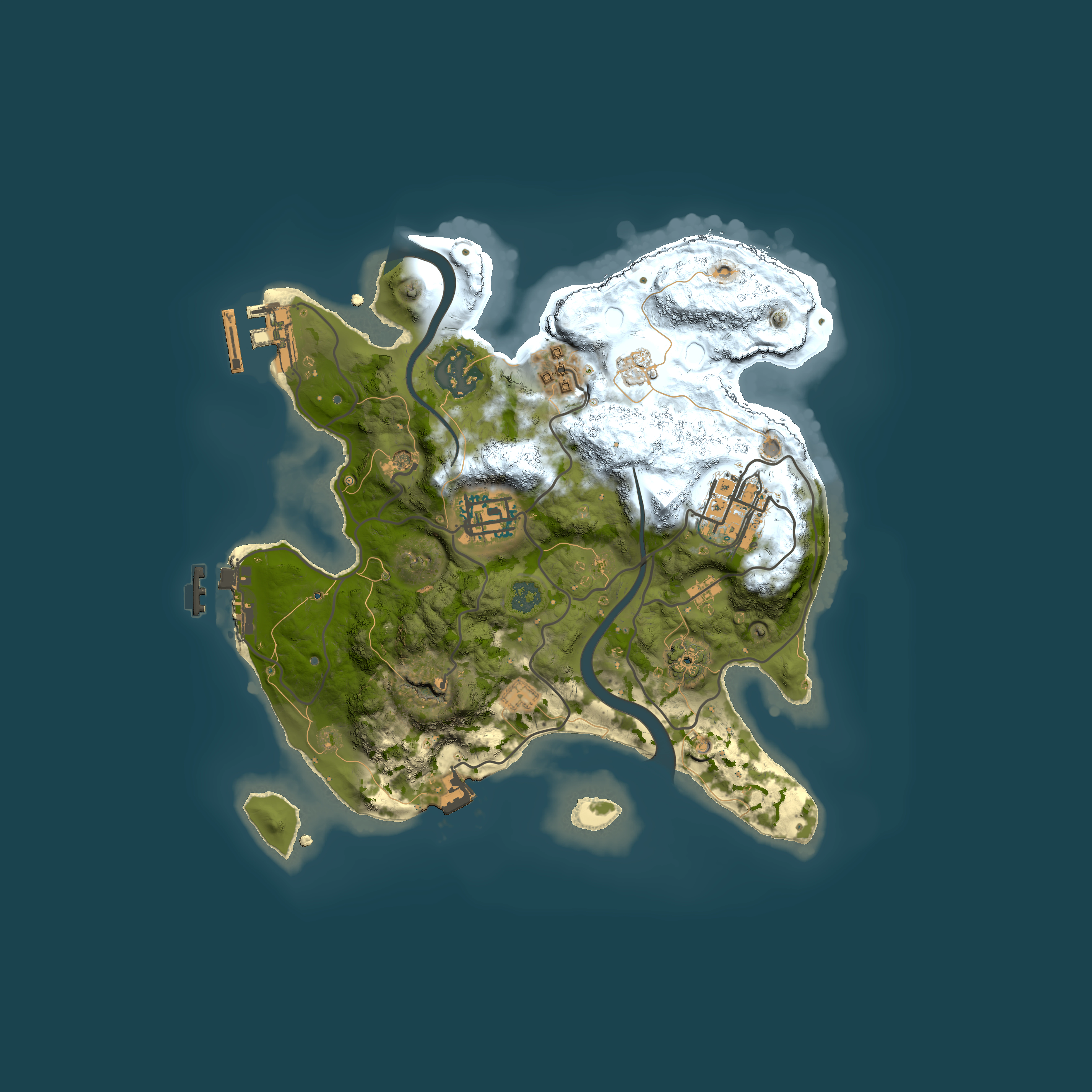 Full top-down render of Rust map seed 2014877946, 2500x2500m