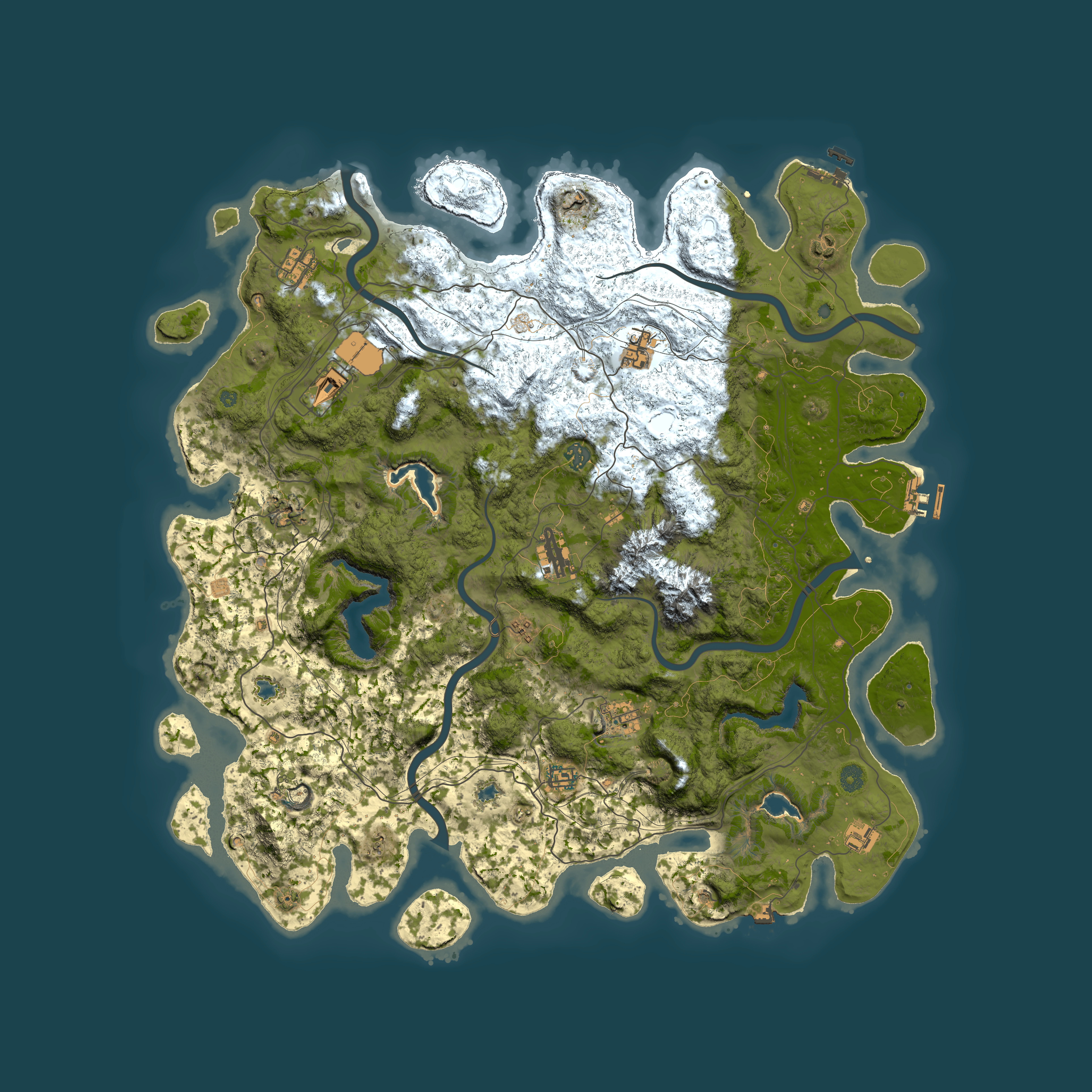 Full top-down render of Rust map seed 1337257959, 5000x5000m