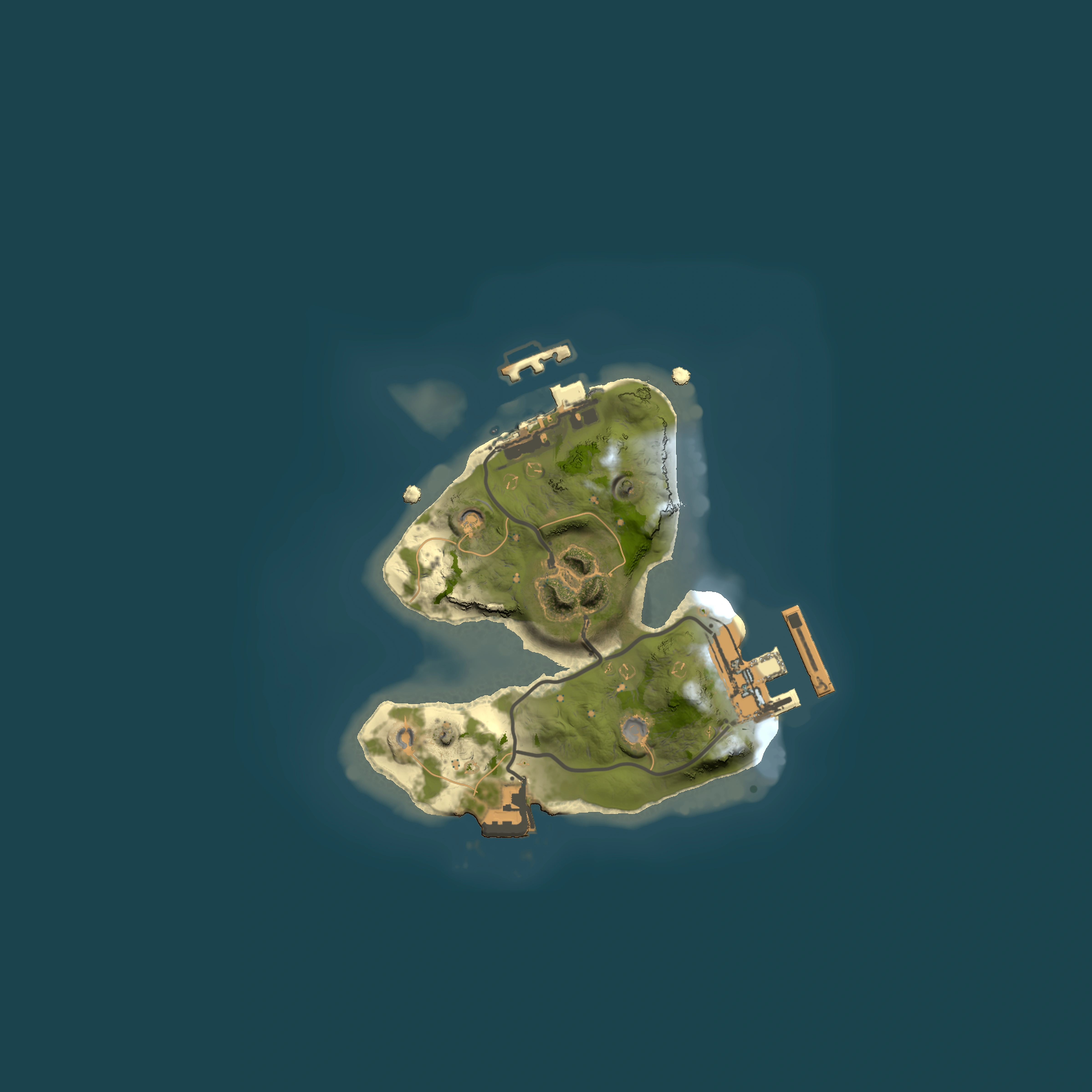 Full top-down render of Rust map seed 28401794, 1500x1500m