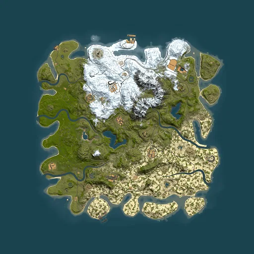 Rust map seed 688664873, 5000x5000m top-down preview