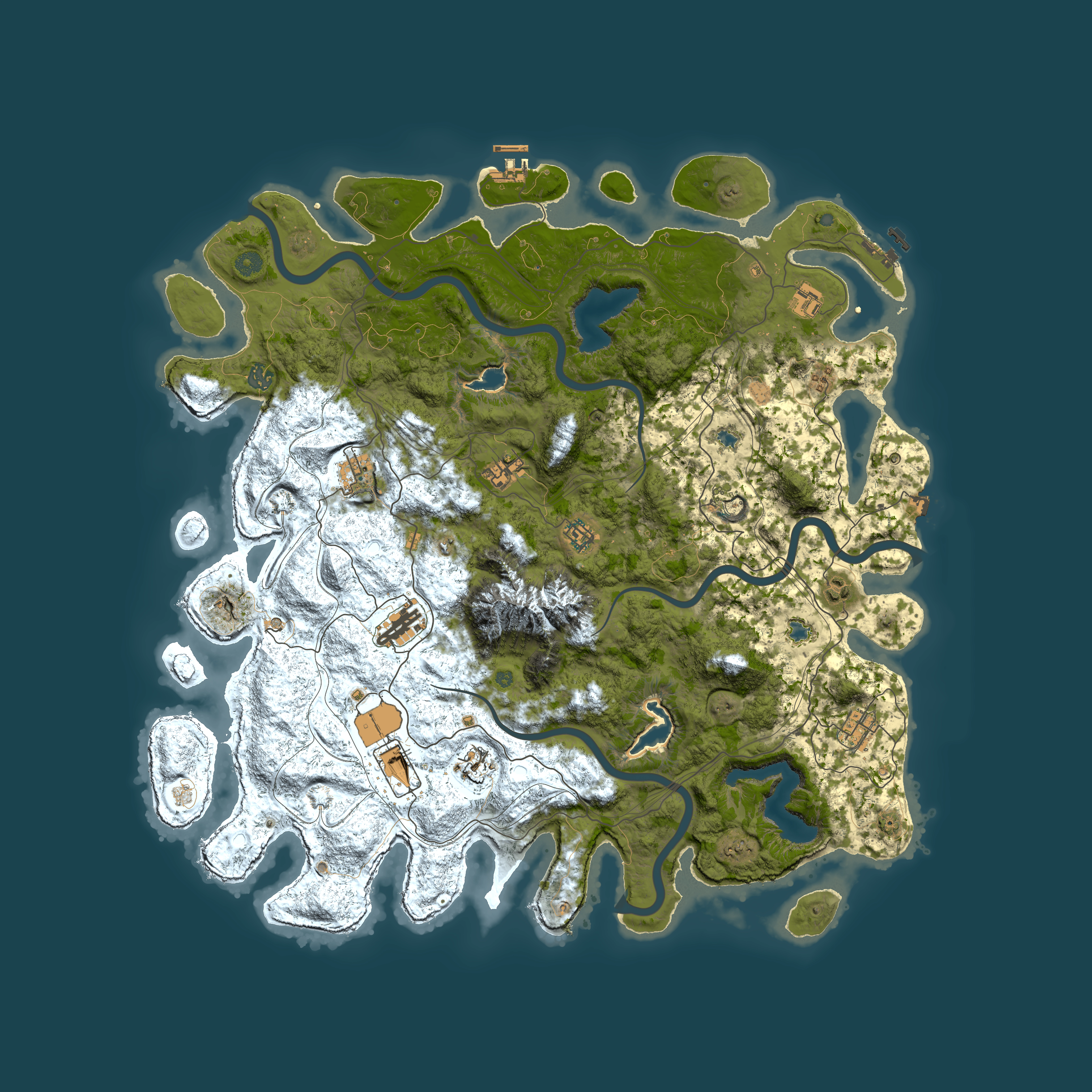 Full top-down render of Rust map seed 2078270691, 5000x5000m