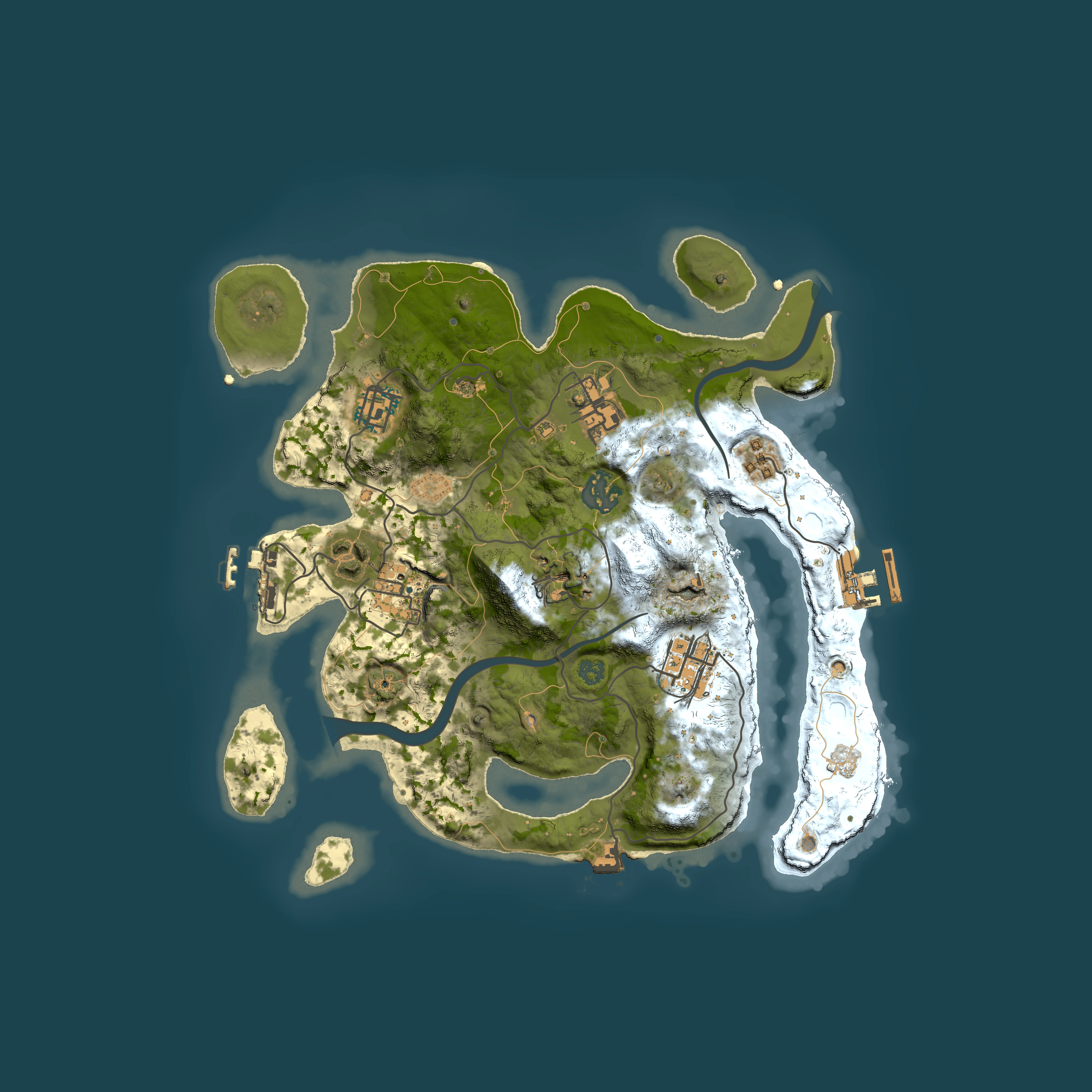Full top-down render of Rust map seed 537420793, 3000x3000m