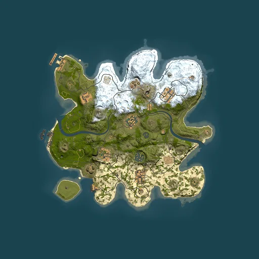 Rust map seed 1378374691, 3000x3000m top-down preview
