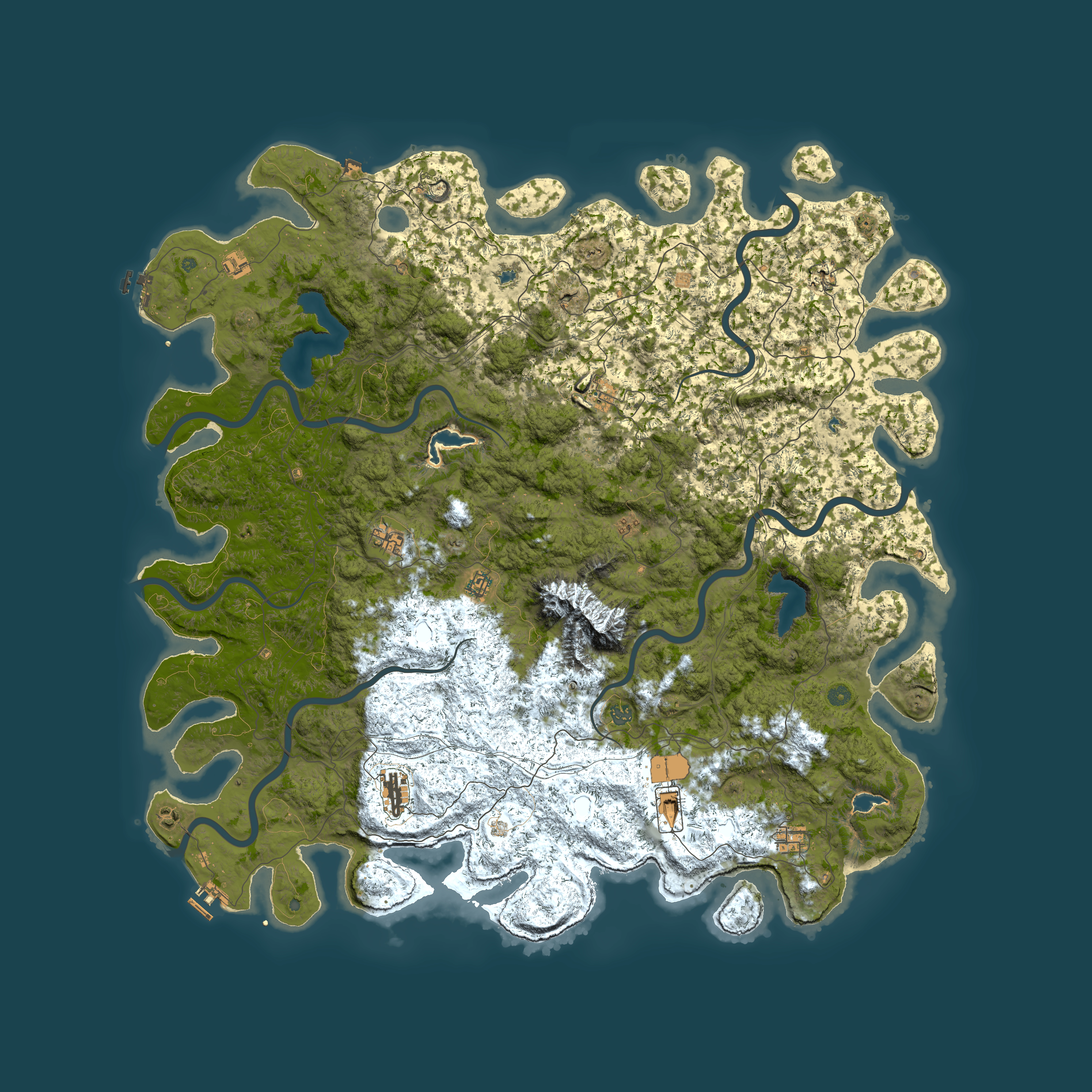 Full top-down render of Rust map seed 356506775, 6000x6000m