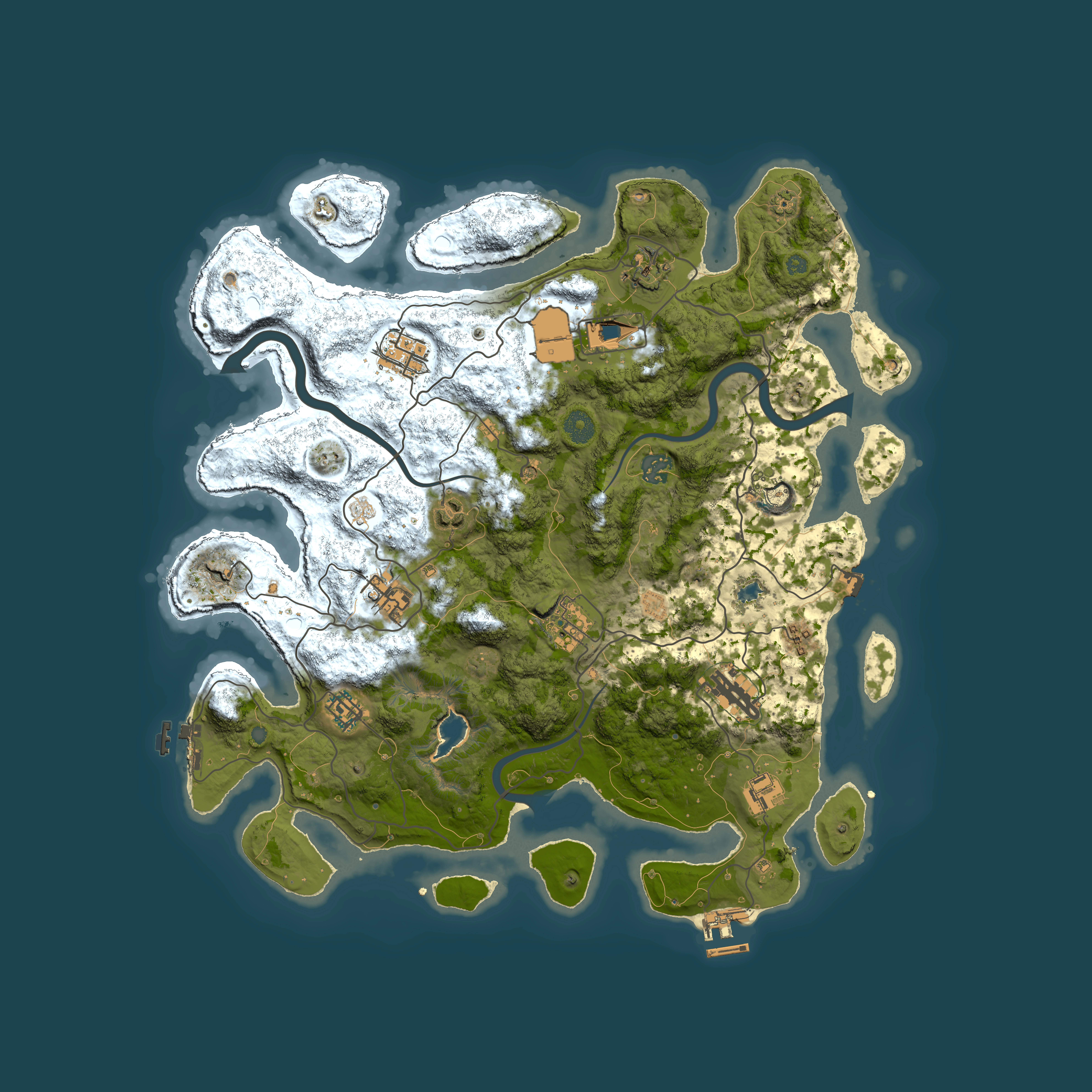 Full top-down render of Rust map seed 1524875258, 4000x4000m