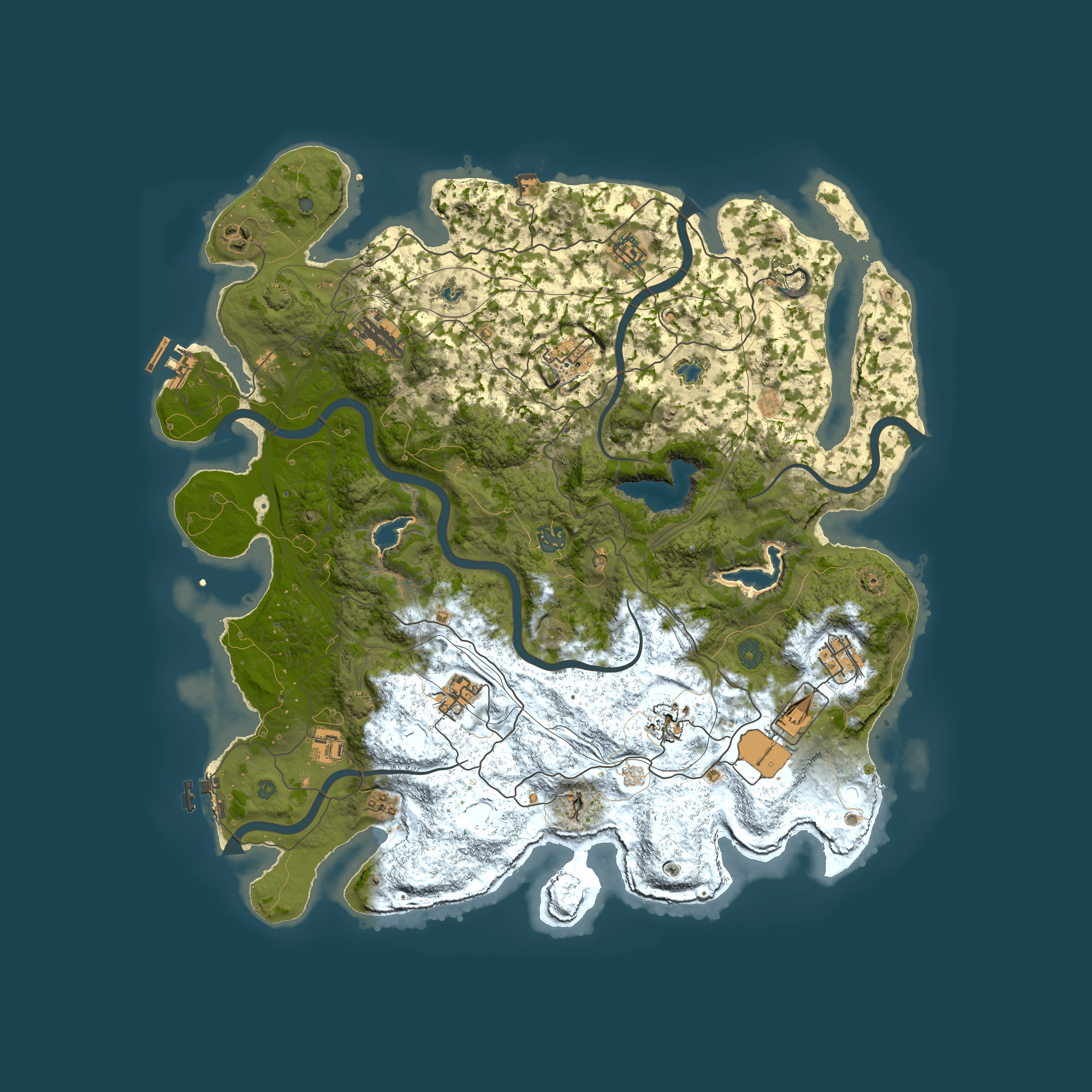 Full top-down render of Rust map seed 1667519476, 4500x4500m