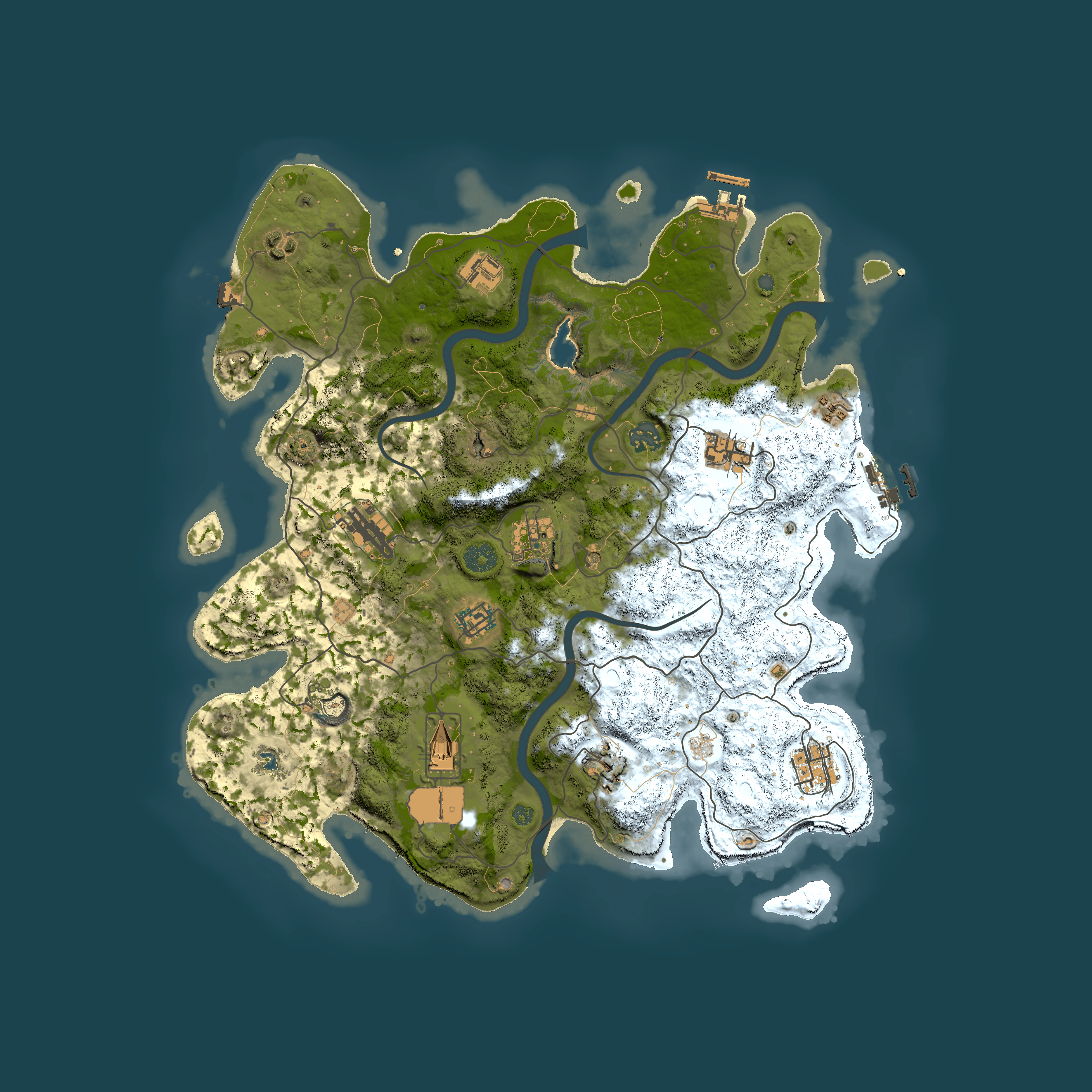 Full top-down render of Rust map seed 446380920, 4000x4000m