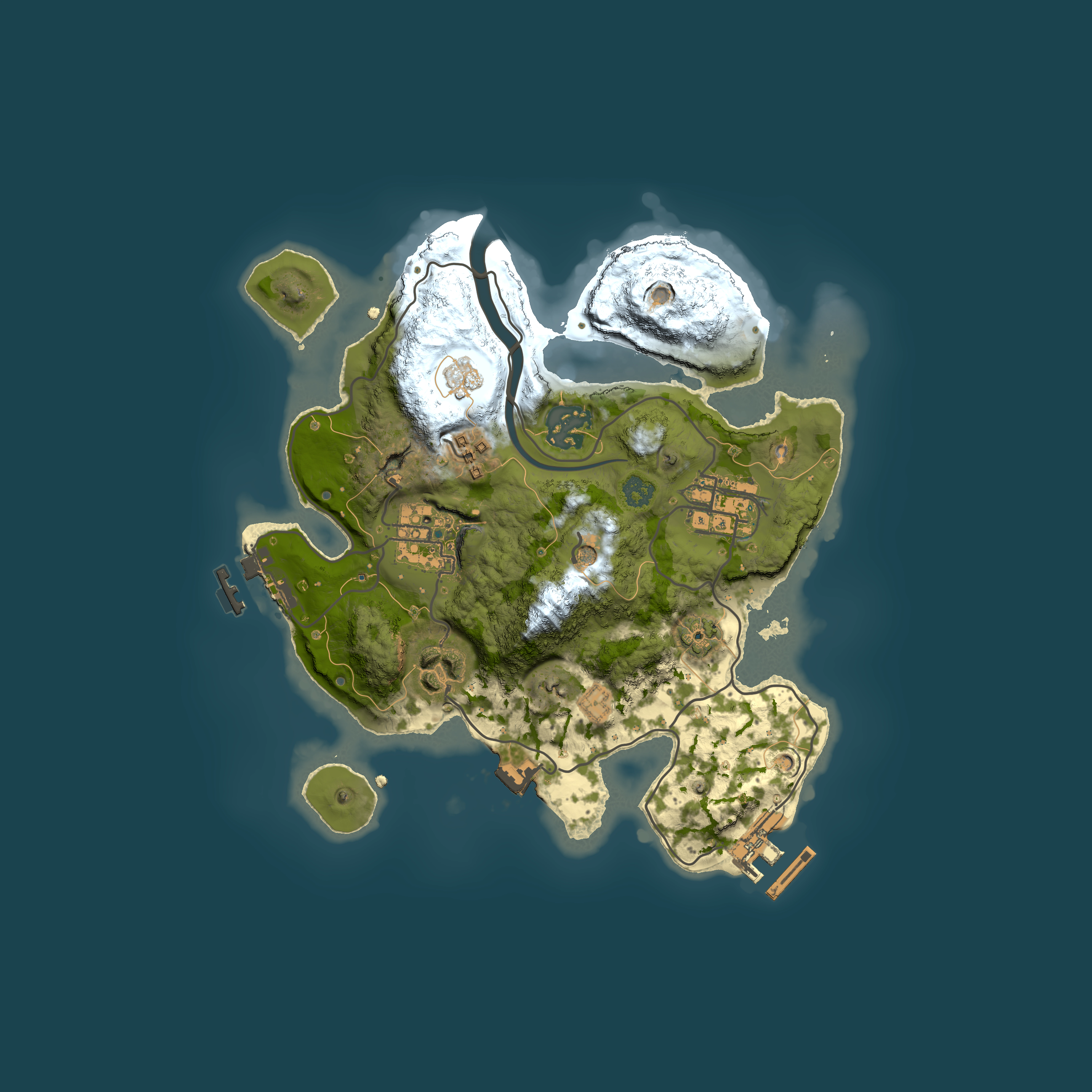 Full top-down render of Rust map seed 395035622, 2500x2500m