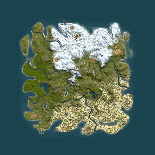 Rust map seed 2063014346, 5000x5000m top-down preview