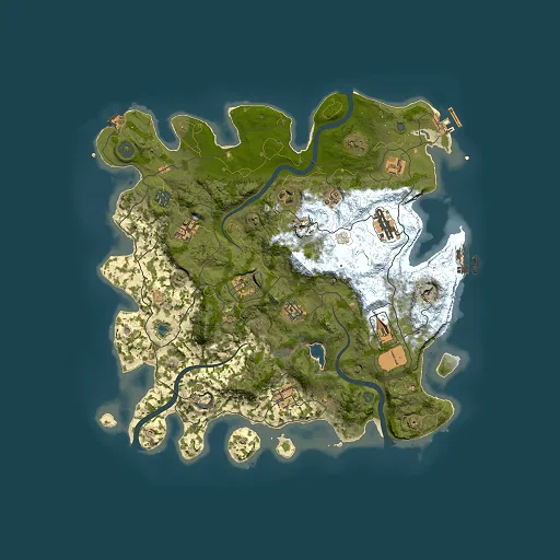 Rust map seed 666144768, 4000x4000m top-down preview