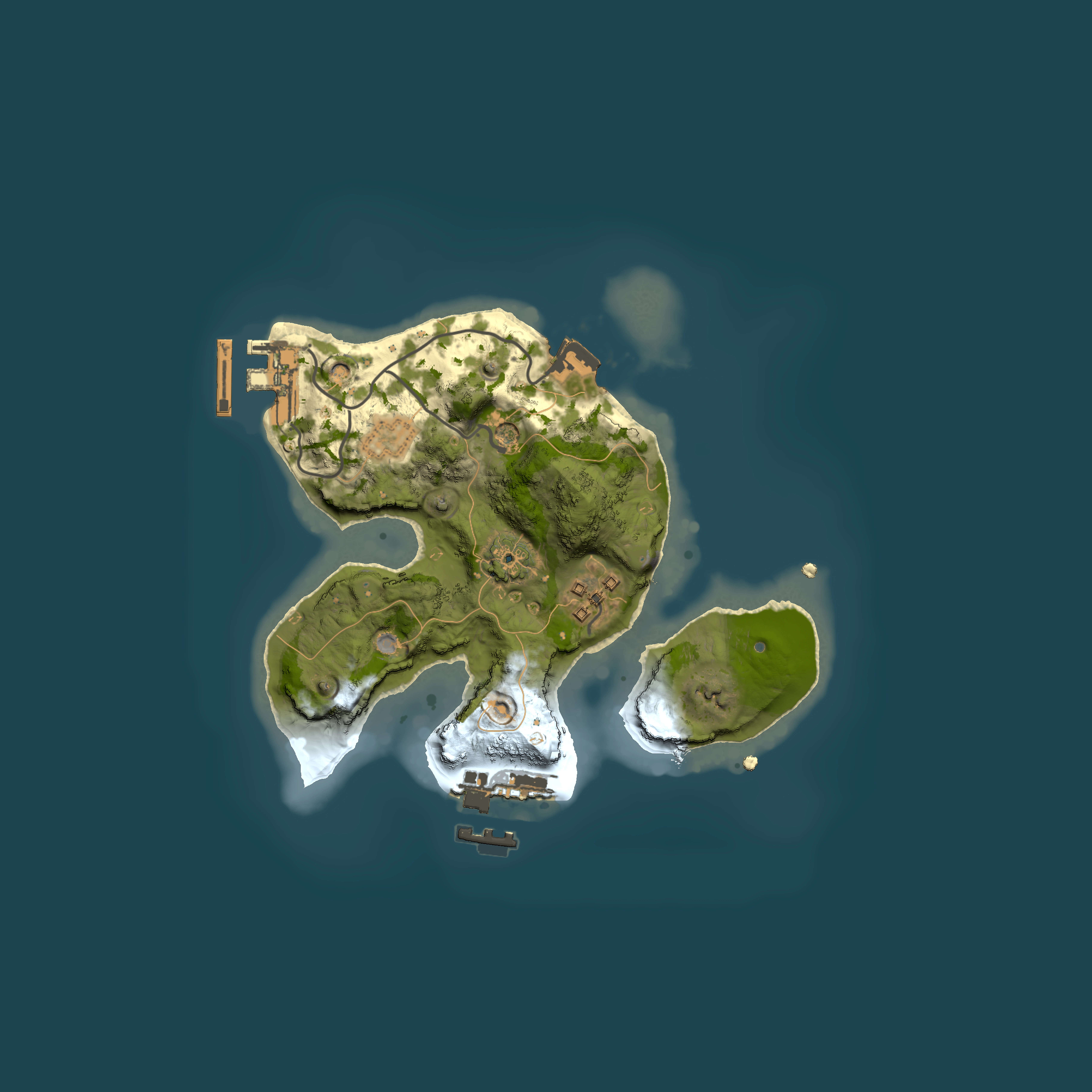 Full top-down render of Rust map seed 1851479831, 2000x2000m
