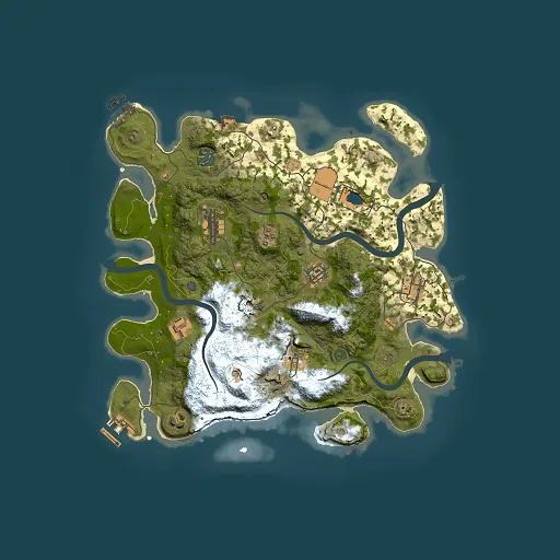 Rust map seed 1133870509, 3500x3500m top-down preview