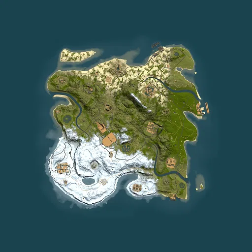 Rust map seed 1238508832, 3500x3500m top-down preview