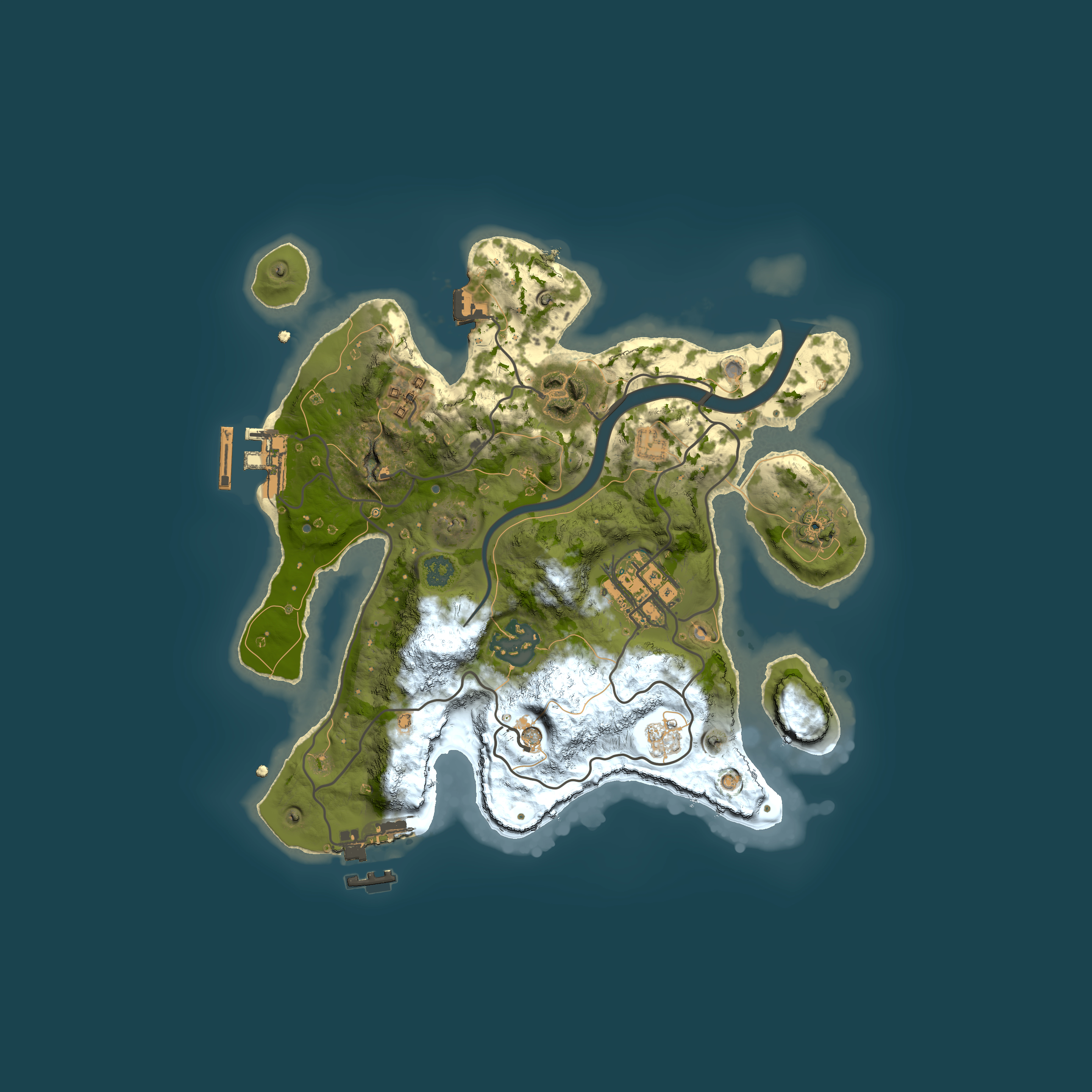 Full top-down render of Rust map seed 1390314971, 2500x2500m