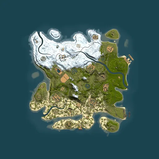 Rust map seed 1660500156, 3500x3500m top-down preview