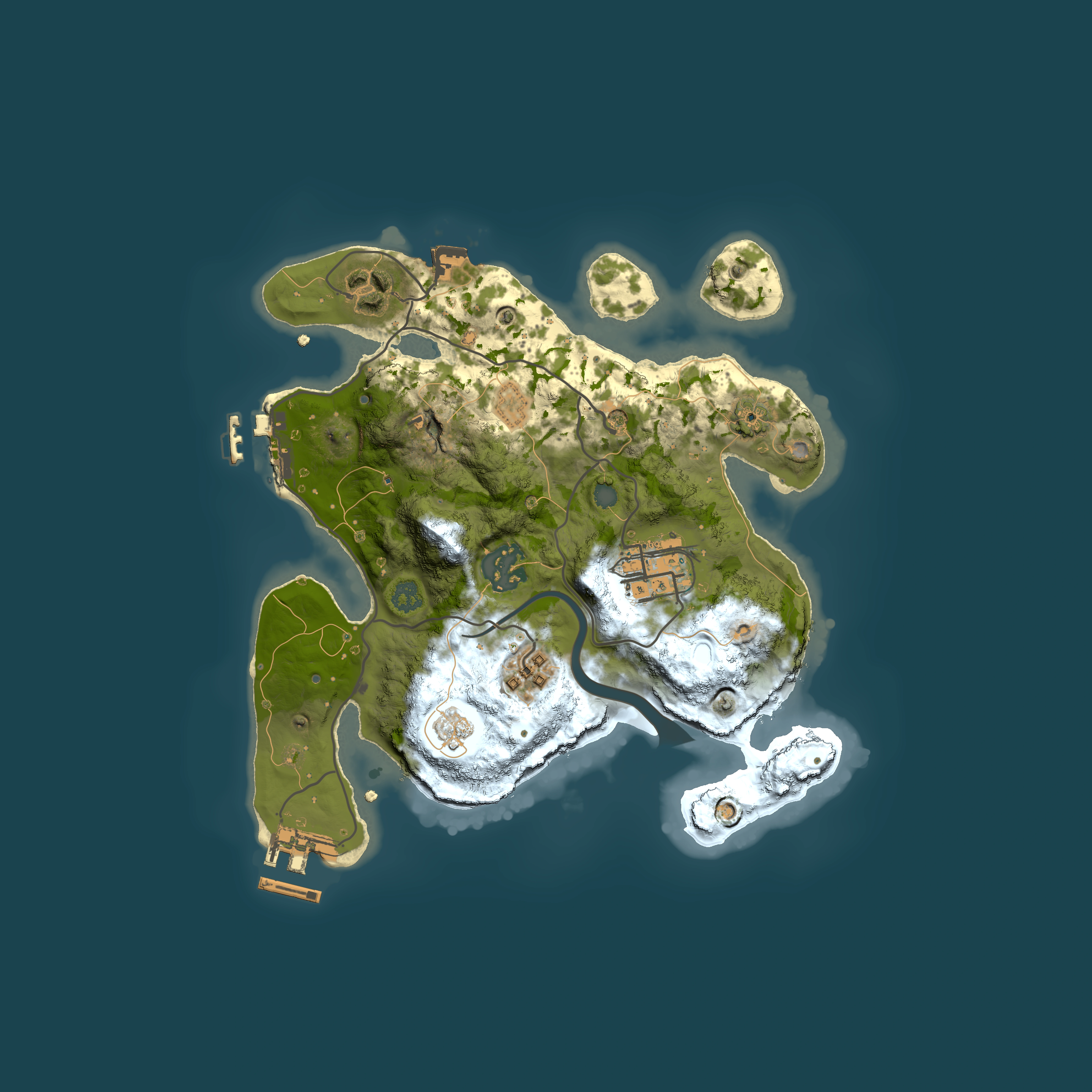 Full top-down render of Rust map seed 1273606864, 2500x2500m
