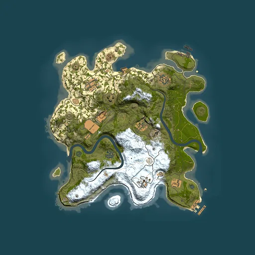Rust map seed 1874226628, 3500x3500m top-down preview