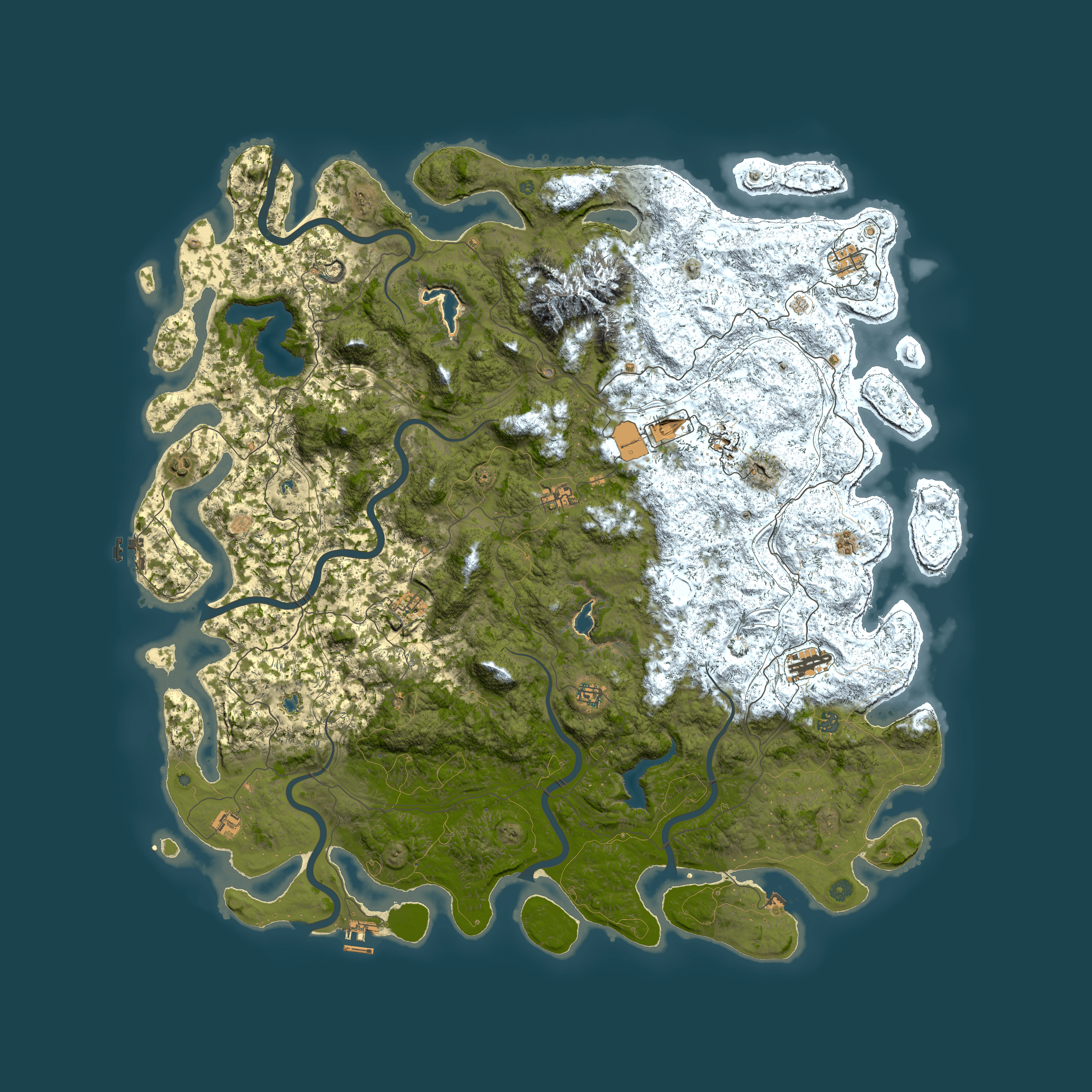 Full top-down render of Rust map seed 95305573, 6000x6000m