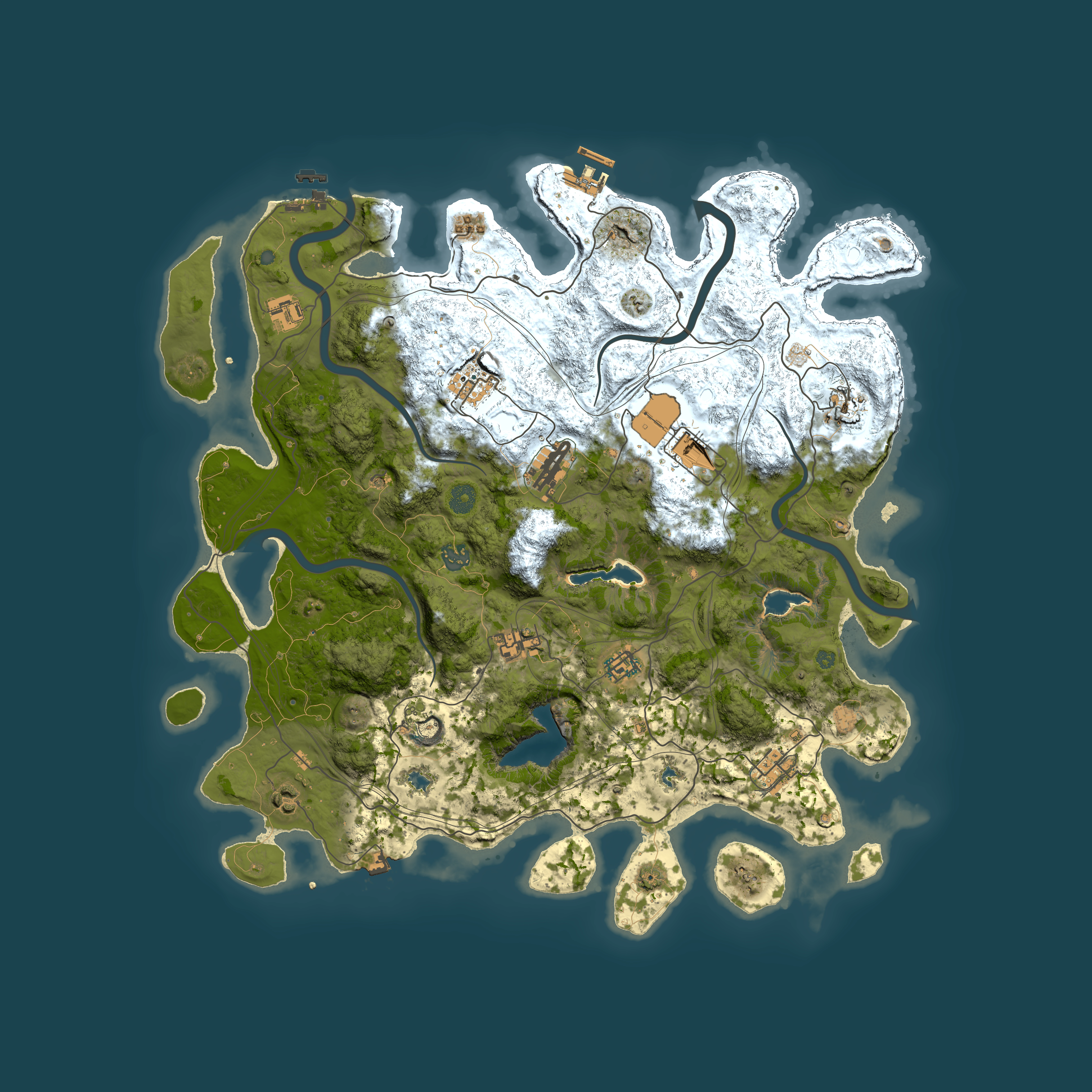 Full top-down render of Rust map seed 1274625797, 4500x4500m
