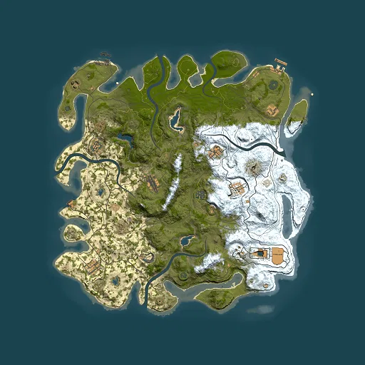 Rust map seed 4436005, 4500x4500m top-down preview