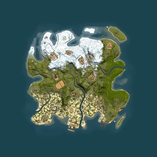 Rust map seed 159607972, 3500x3500m top-down preview