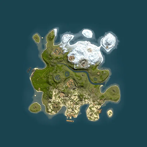 Rust map seed 529215743, 3000x3000m top-down preview