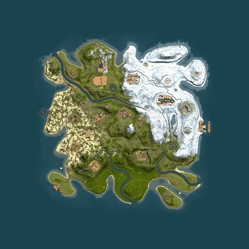 Rust map seed 1174925647, 3500x3500m top-down preview