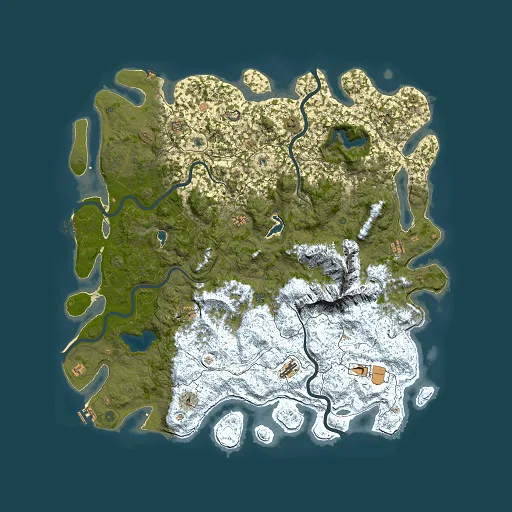 Rust map seed 689083716, 6000x6000m top-down preview