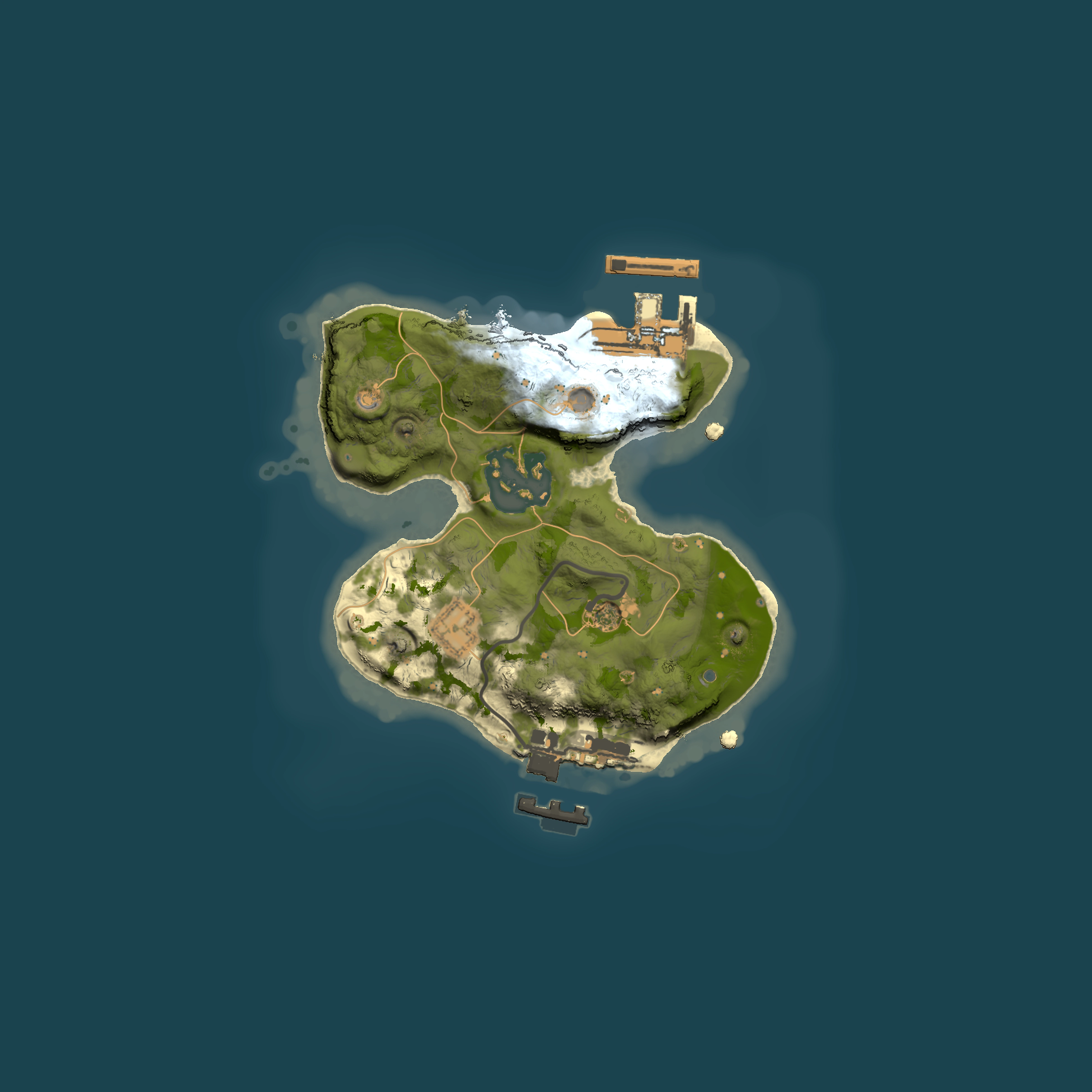 Full top-down render of Rust map seed 1809582473, 1500x1500m