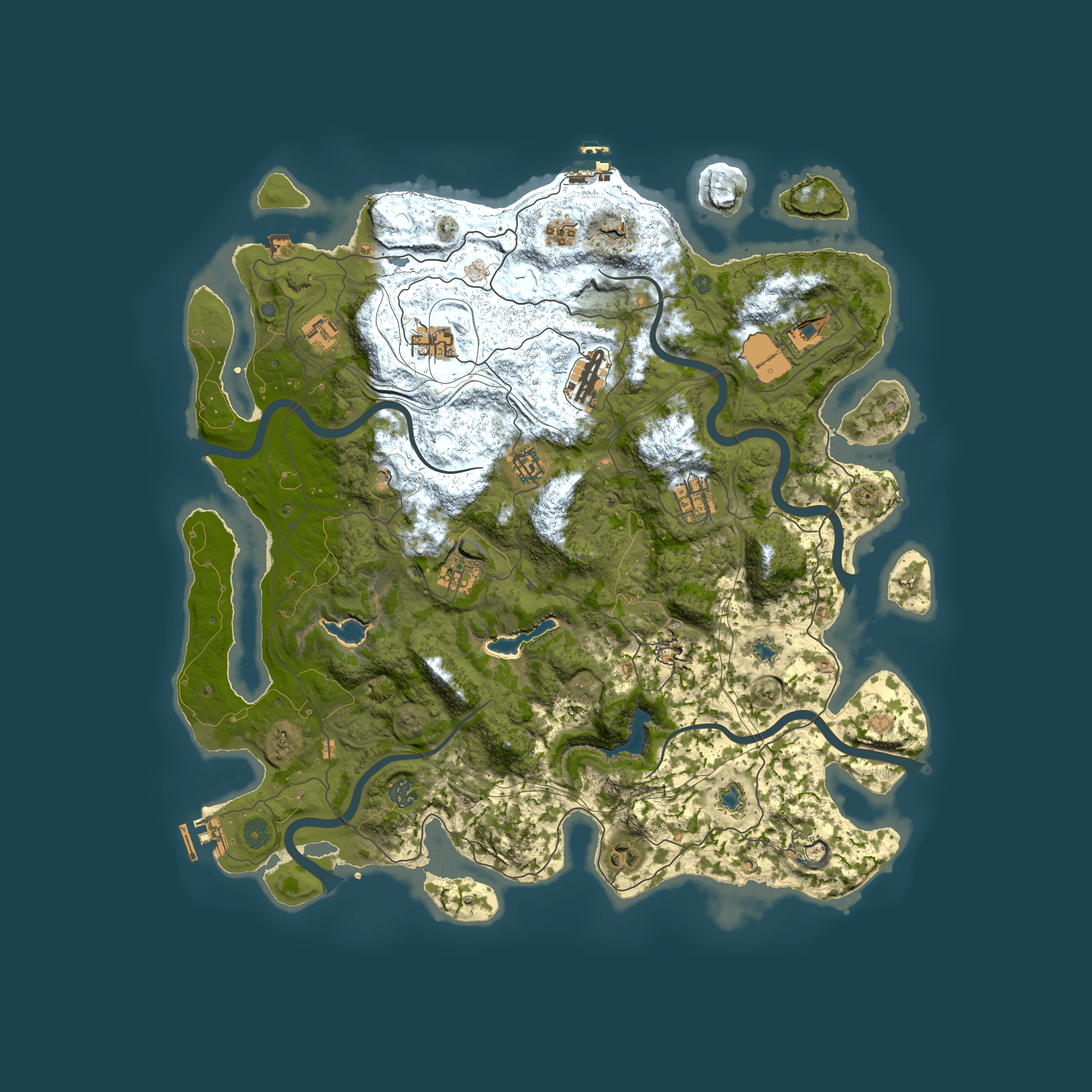 Full top-down render of Rust map seed 560658734, 4500x4500m