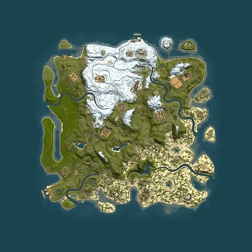 Rust map seed 560658734, 4500x4500m top-down preview