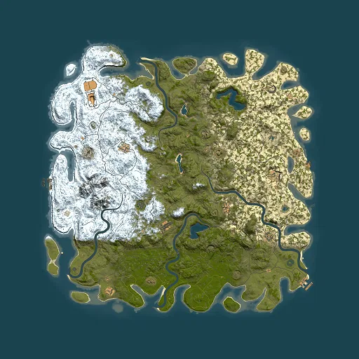 Rust map seed 845276049, 6000x6000m top-down preview